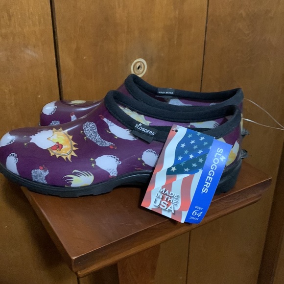 SLOGGERS- Purple with Chickens Waterproof Shoes - Picture 7 of 7